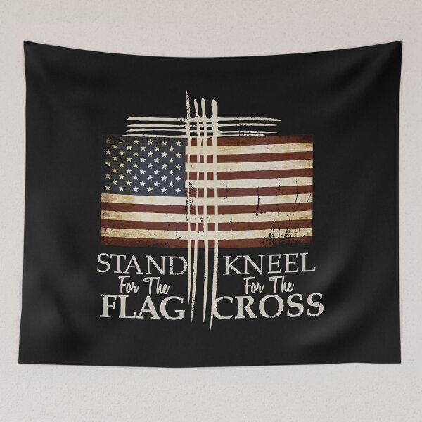 Item preview, STAND FOR THE FLAG Hoodie Kneel For Cross Love USA designed and sold by Mitzi12312.
