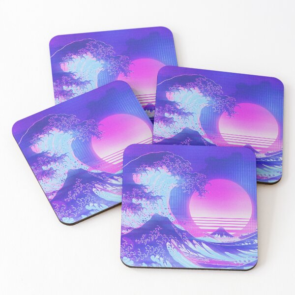 Item preview, Aesthetic Great Wave Off Kanagawa Retro Vaporwave designed and sold by ind3finite.
