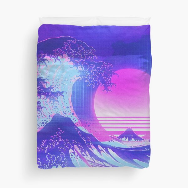 Item preview, Aesthetic Great Wave Off Kanagawa Retro Vaporwave designed and sold by ind3finite.