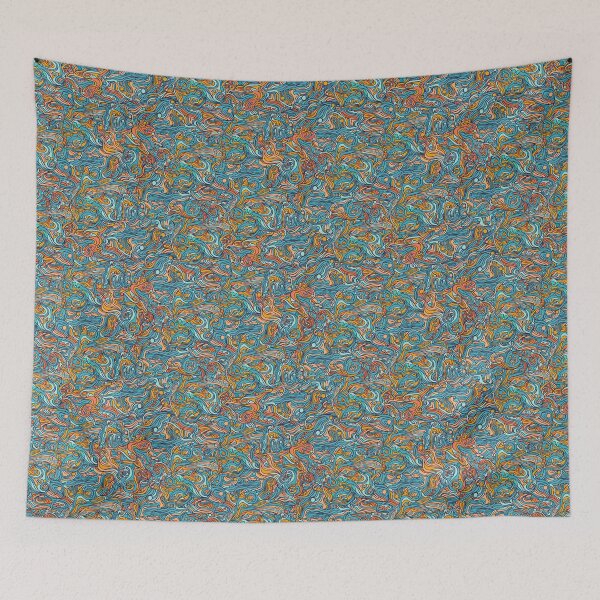 Item preview, Multicolored hand drawn abstract pattern design by Somberlain designed and sold by Somberlain.