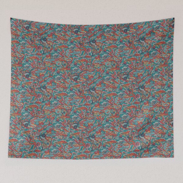 Item preview, Multicolored hand drawn abstract pattern design by Somberlain designed and sold by Somberlain.