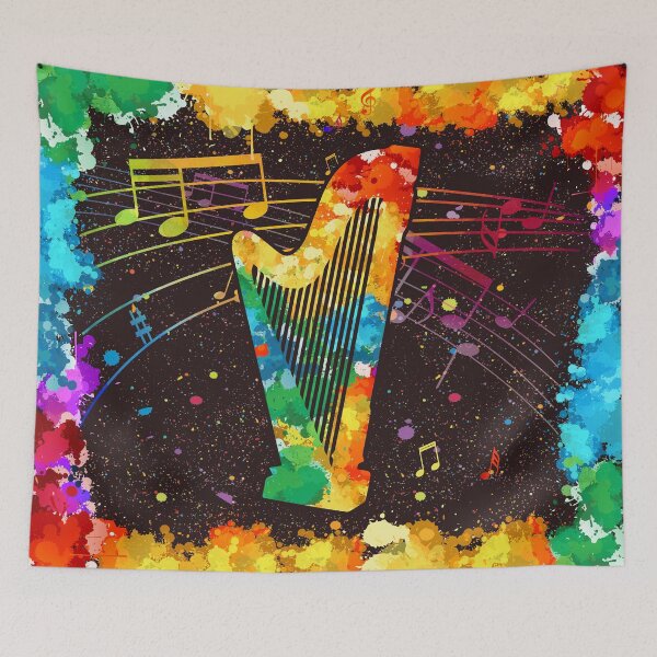 Aperçu de l'œuvre Art de l'aquarelle de harpe créée et vendue par ChuckyStore79.