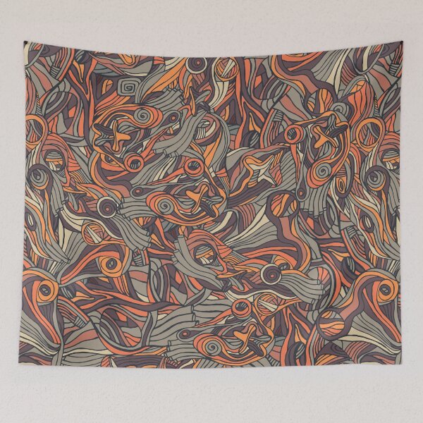 Item preview, Multicolored hand drawn abstract pattern design by Somberlain designed and sold by Somberlain.