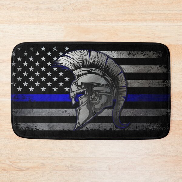 Item preview, Thin Blue Line Spartan Grunge American Flag designed and sold by artistwill.