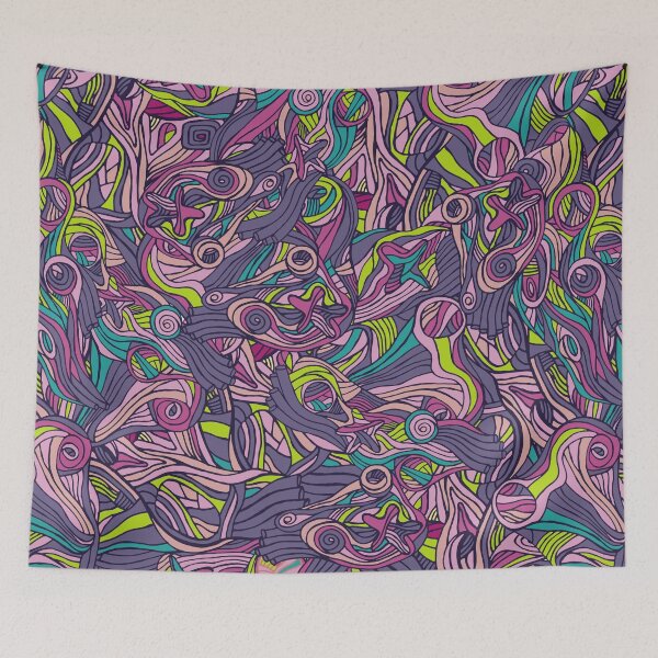 Item preview, Multicolored hand drawn abstract pattern design by Somberlain designed and sold by Somberlain.