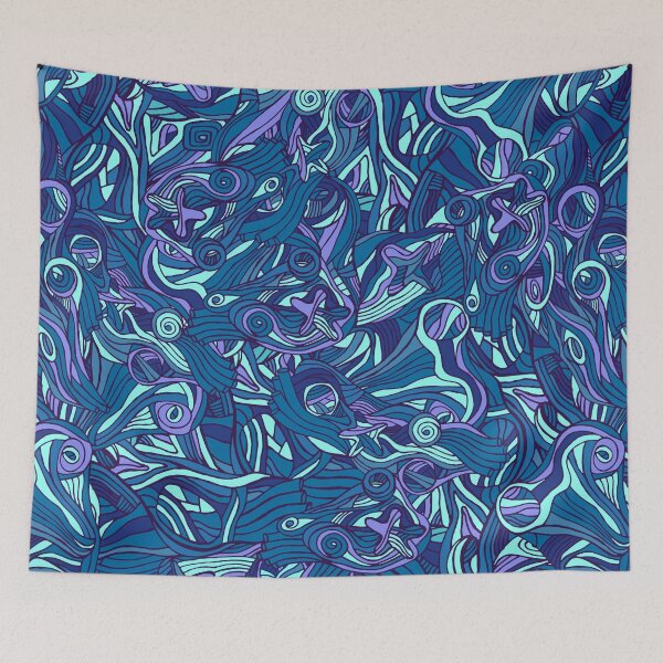 Item preview, Multicolored hand drawn abstract pattern design by Somberlain designed and sold by Somberlain.