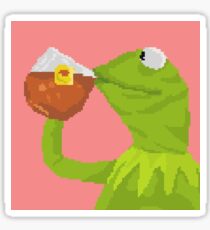 Kermit the Frog Tea Pixel Art Sticker Sticker