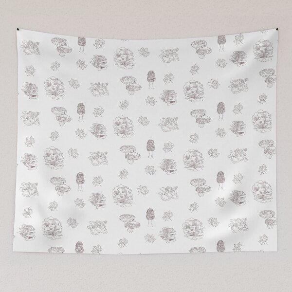 Item preview, Woodland Mushrooms White designed and sold by Ashley Gagnon.