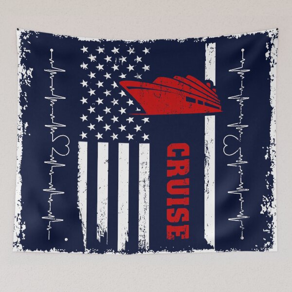 Item preview, Cruise America Flag Blue Retro designed and sold by LittleFunky79.