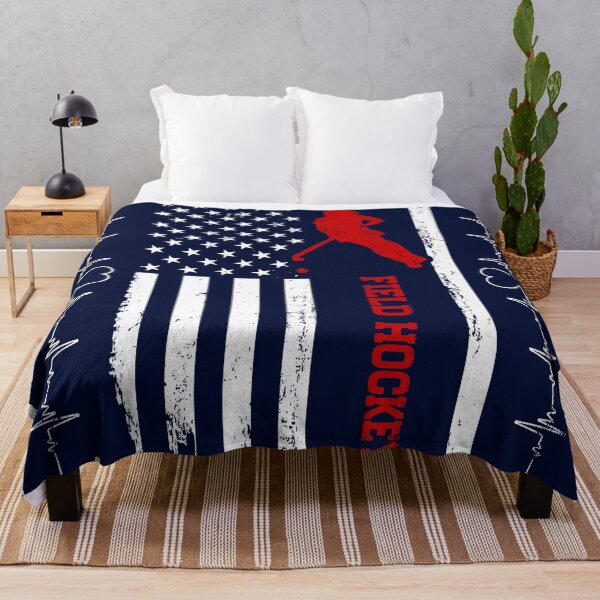Item preview, Field Hockey America Flag Blue Retro designed and sold by LittleFunky79.