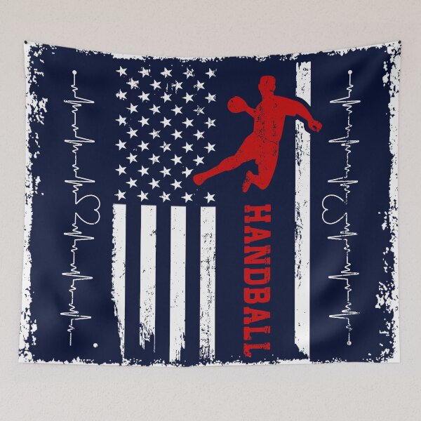 Item preview, Handball America Flag Blue Retro designed and sold by LittleFunky79.