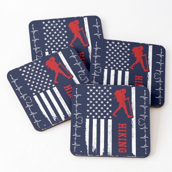 Item preview, Hiking America Flag Blue Retro designed and sold by LittleFunky79.