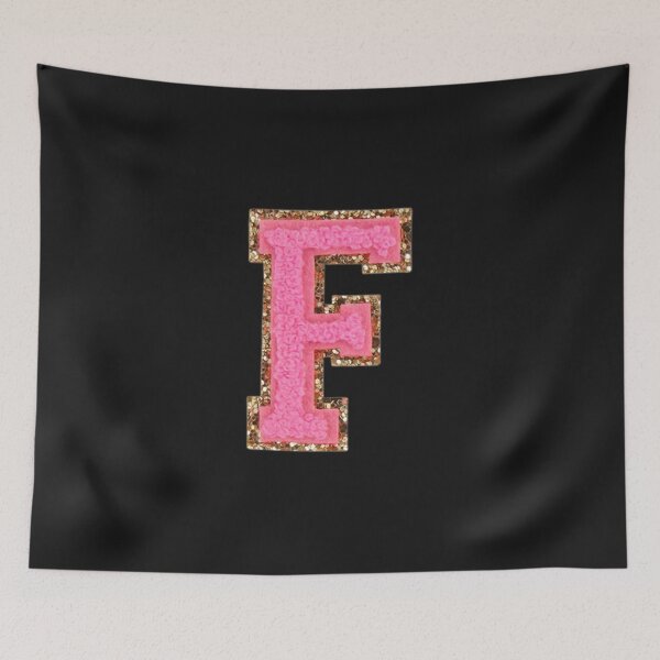 Item preview, F - Bubblegum Glitter Varsity Letter Patches Sticker designed and sold by MarthaPatterso.