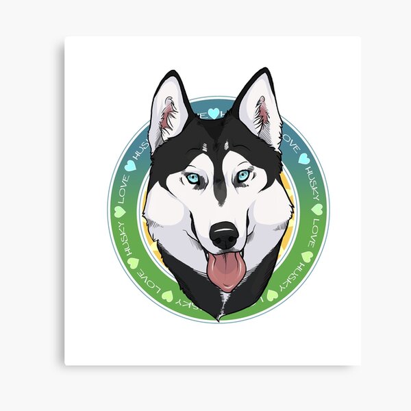 Husky Love (Black) Canvas Print