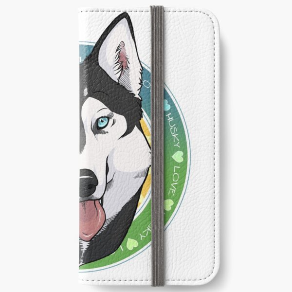 Husky Love (Black) iPhone Wallet