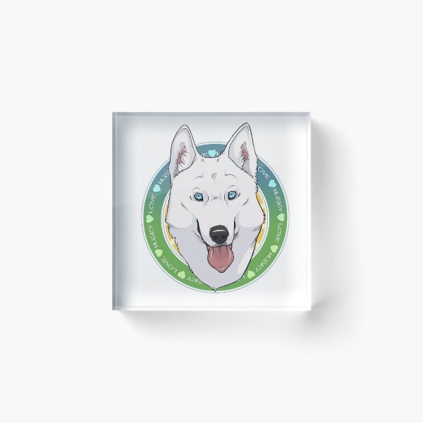 Husky Love (White) Acrylic Block