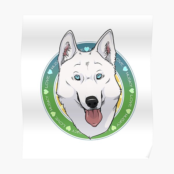 Husky Love (White) Poster