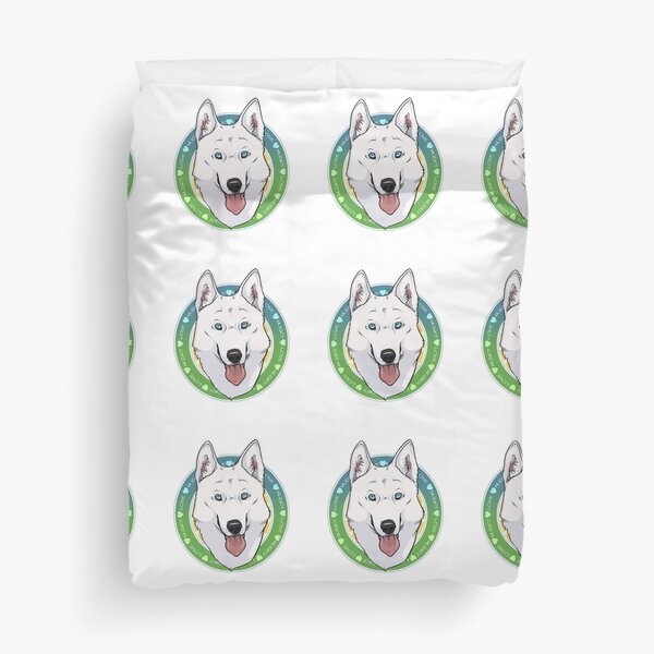 Husky Love (White) Duvet Cover