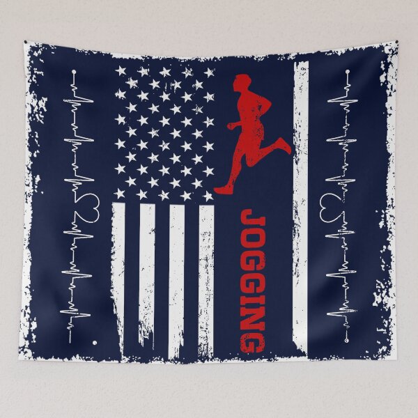 Item preview, Jogging America Flag Blue Retro designed and sold by LittleFunky79.