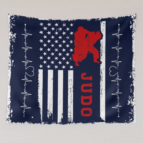 Item preview, Judo America FlagBlue Retro designed and sold by LittleFunky79.