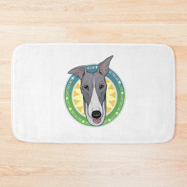 Greyhound Love (Grey) Bath Mat