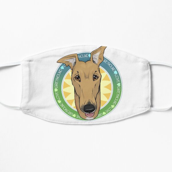 Greyhound Love (Fawn) Flat Mask