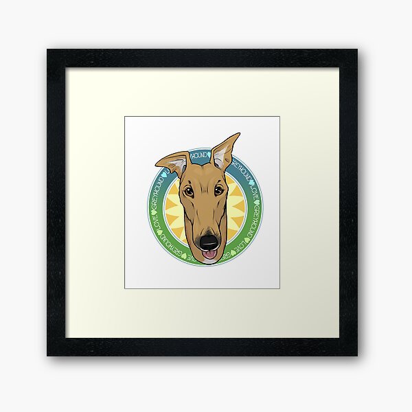 Greyhound Love (Fawn) Framed Art Print