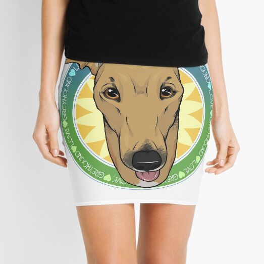 Greyhound Love (Fawn) Mini Skirt
