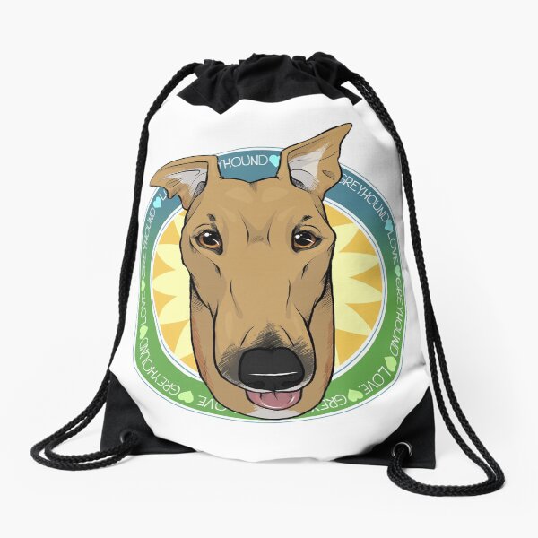 Greyhound Love (Fawn) Drawstring Bag