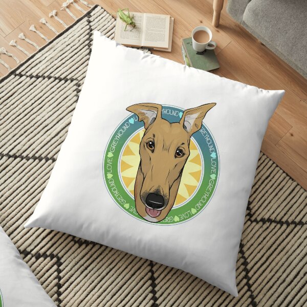 Greyhound Love (Fawn) Floor Pillow