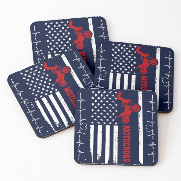 Item preview, Motocross America Flag Blue Retro designed and sold by LittleFunky79.
