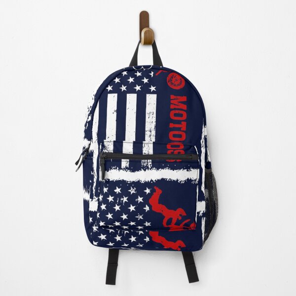 Item preview, Motocross America Flag Blue Retro designed and sold by LittleFunky79.