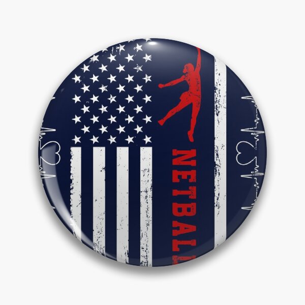 Item preview, Netball America Flag Blue Retro designed and sold by LittleFunky79.