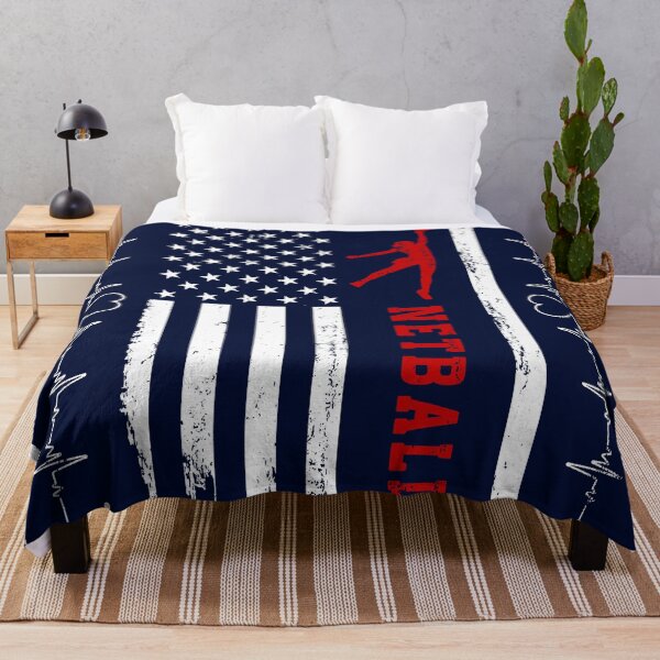 Item preview, Netball America Flag Blue Retro designed and sold by LittleFunky79.