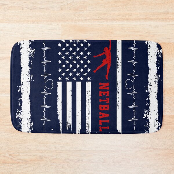 Item preview, Netball America Flag Blue Retro designed and sold by LittleFunky79.