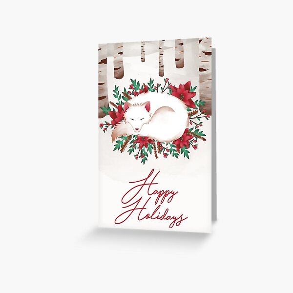Happy Holidays Fox Greeting Card