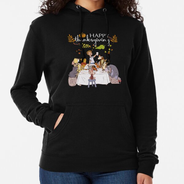 Happy Thanksgiving Pooh Pooh Funny Lightweight Hoodie