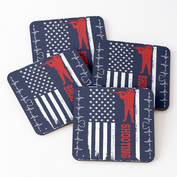 Item preview, Shooting America Flag Blue Retro designed and sold by LittleFunky79.