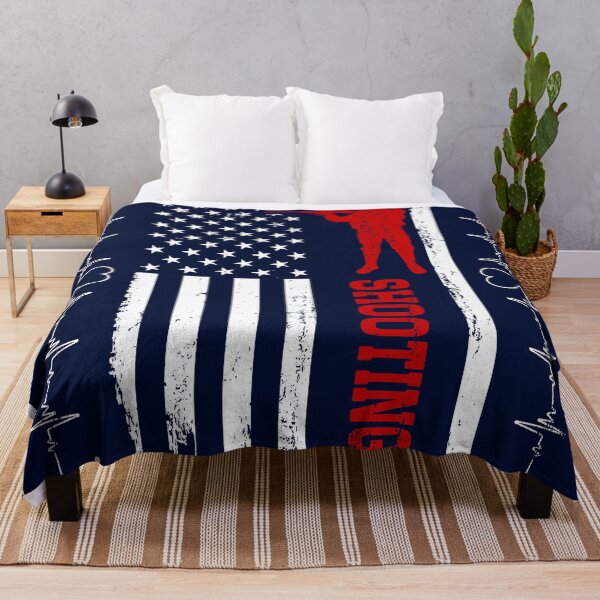 Item preview, Shooting America Flag Blue Retro designed and sold by LittleFunky79.