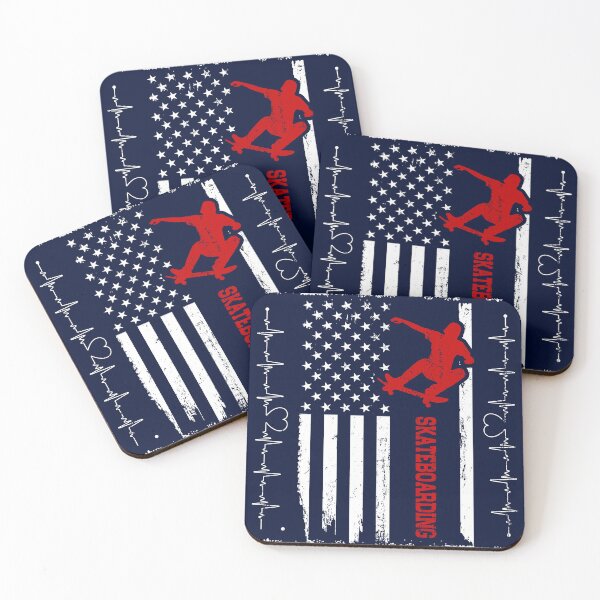Item preview, Skateboarding America Flag Blue Retro designed and sold by LittleFunky79.