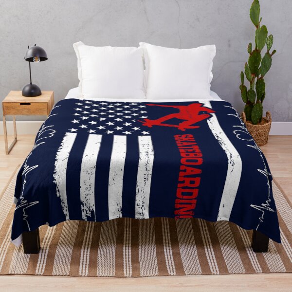 Item preview, Skateboarding America Flag Blue Retro designed and sold by LittleFunky79.