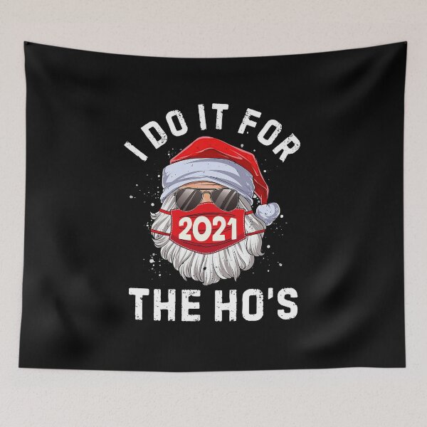 Item preview, I Do It For The Ho's Funny Santa Wear Mask 2021 designed and sold by shophia-art.