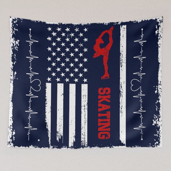 Item preview, Skating America Flag Blue Retro designed and sold by LittleFunky79.