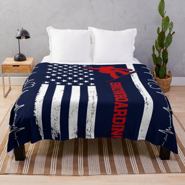 Item preview, Snowboarding America Flag Blue Retro designed and sold by LittleFunky79.