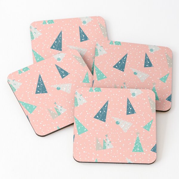 Item preview, Coral Christmas Trees Pattern designed and sold by Designs By YL.
