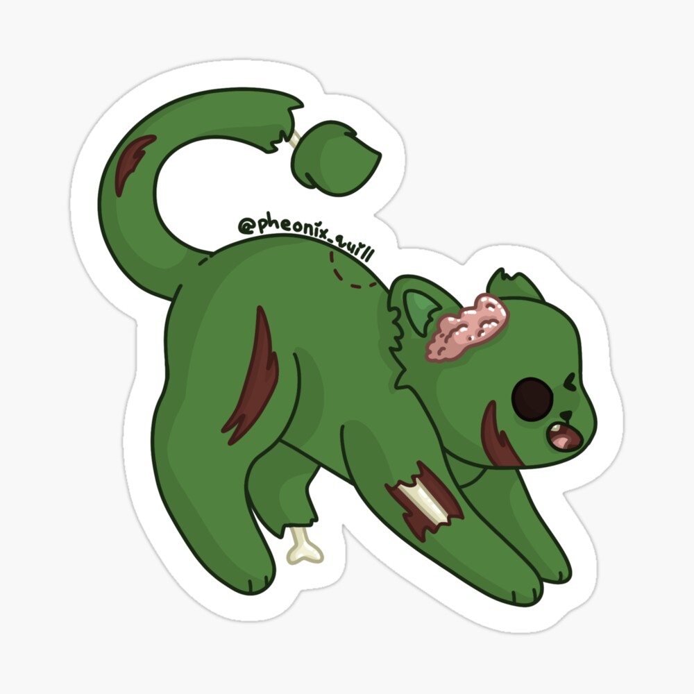 Cute zombie kitten Sticker for Sale by sivelobanova