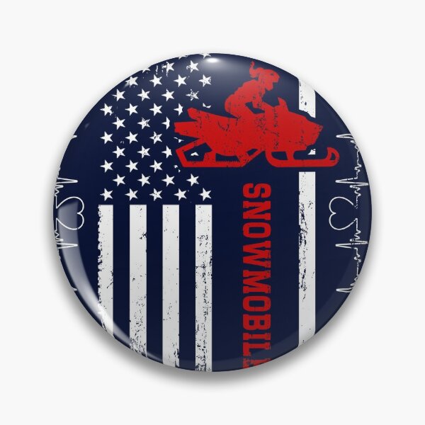 Item preview, Snowmobile America Flag Blue Retro designed and sold by LittleFunky79.