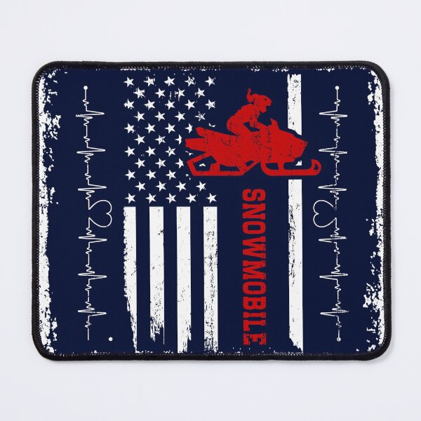 Item preview, Snowmobile America Flag Blue Retro designed and sold by LittleFunky79.