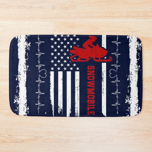 Item preview, Snowmobile America Flag Blue Retro designed and sold by LittleFunky79.