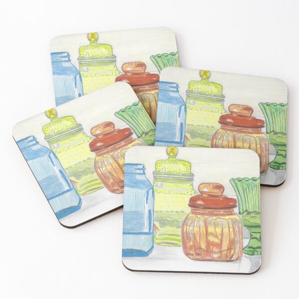 Item preview, Colored Glass Jars with and without Lids designed and sold by AliCatOriginals.